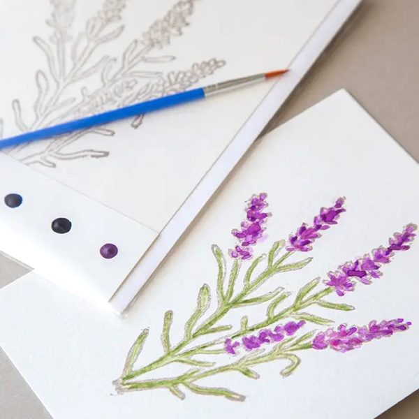 Lavender Watercolor Card Art Kit Cheap