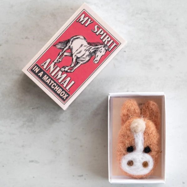 My Spirit Animal Wool Felt Horse In A Matchbox Cheap