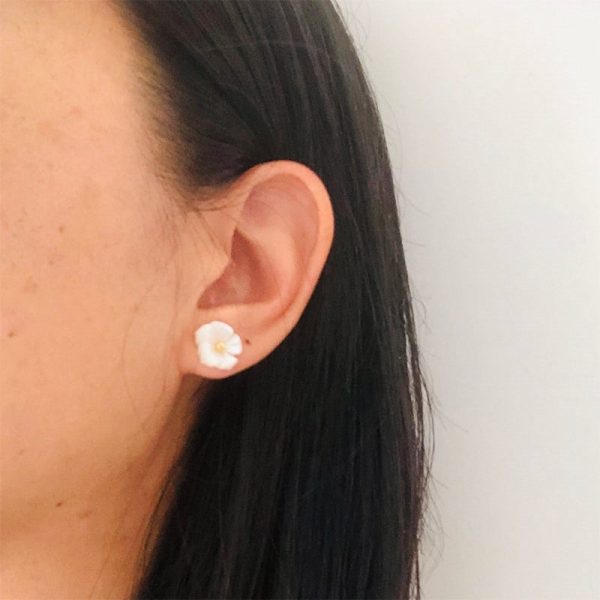 Angelique Mother-Of-Pearl Gold Plated Earrings Hot on Sale - Image 3
