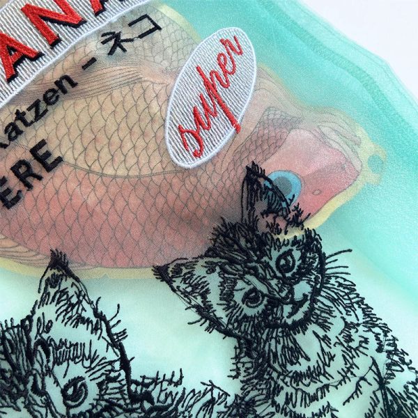 Organza Embroidery Cat Bag Online Sale - Image 5